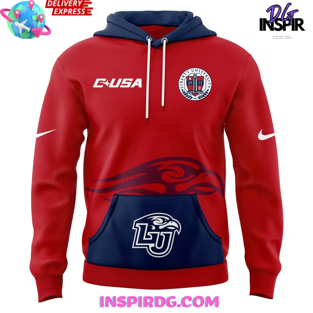 -Liberty Flames Football Team Spirit 2024 Red Hoodie