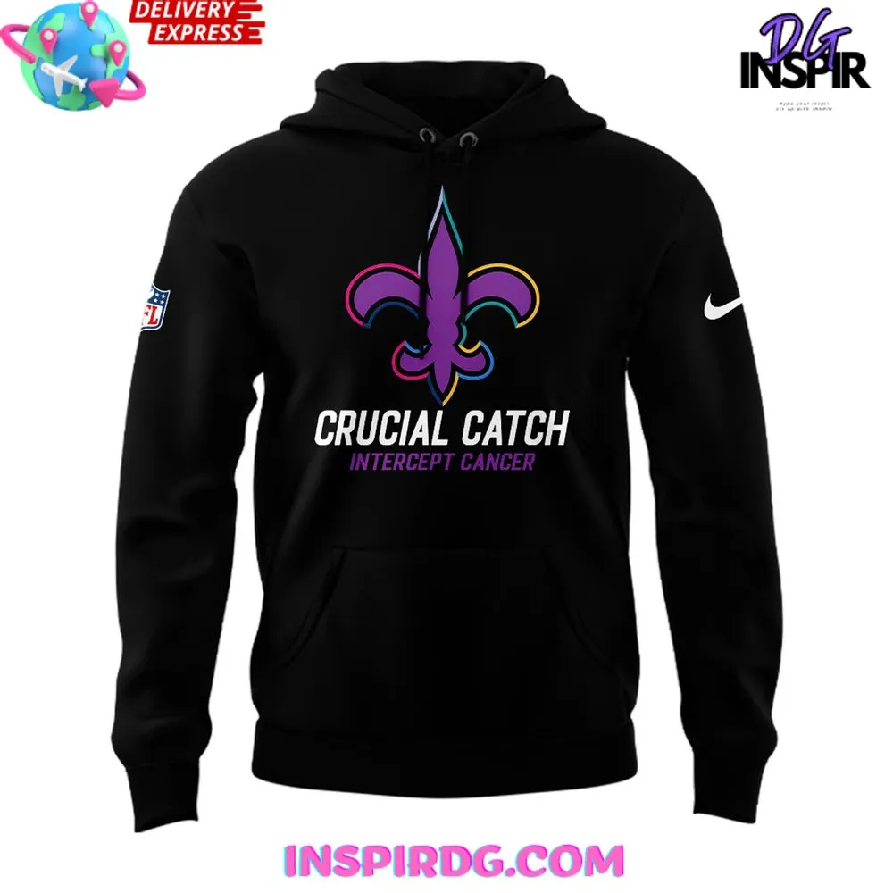 -New Orleans Saints Crucial Catch Intercept Cancer 2024 Hoodie