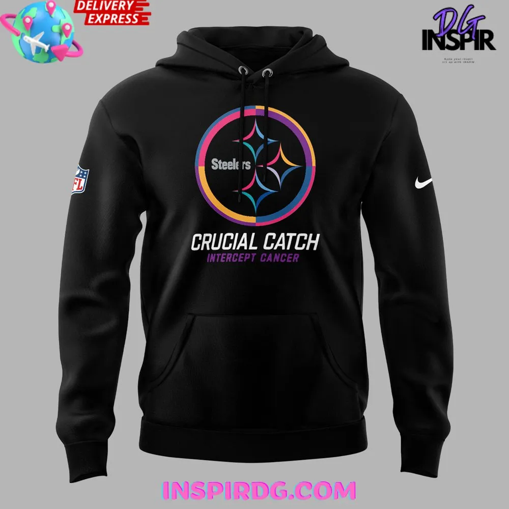 -Pittsburgh Steelers Crucial Catch Intercept Cancer 2024 Hoodie