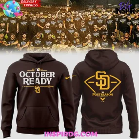 -San Diego Padres October Ready 2024 Brown Hoodie