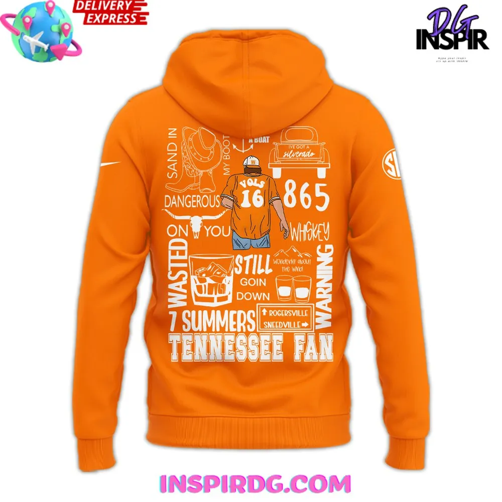 -Tennessee Volunteers x Morgan Wallen 2024 Orange Hoodie