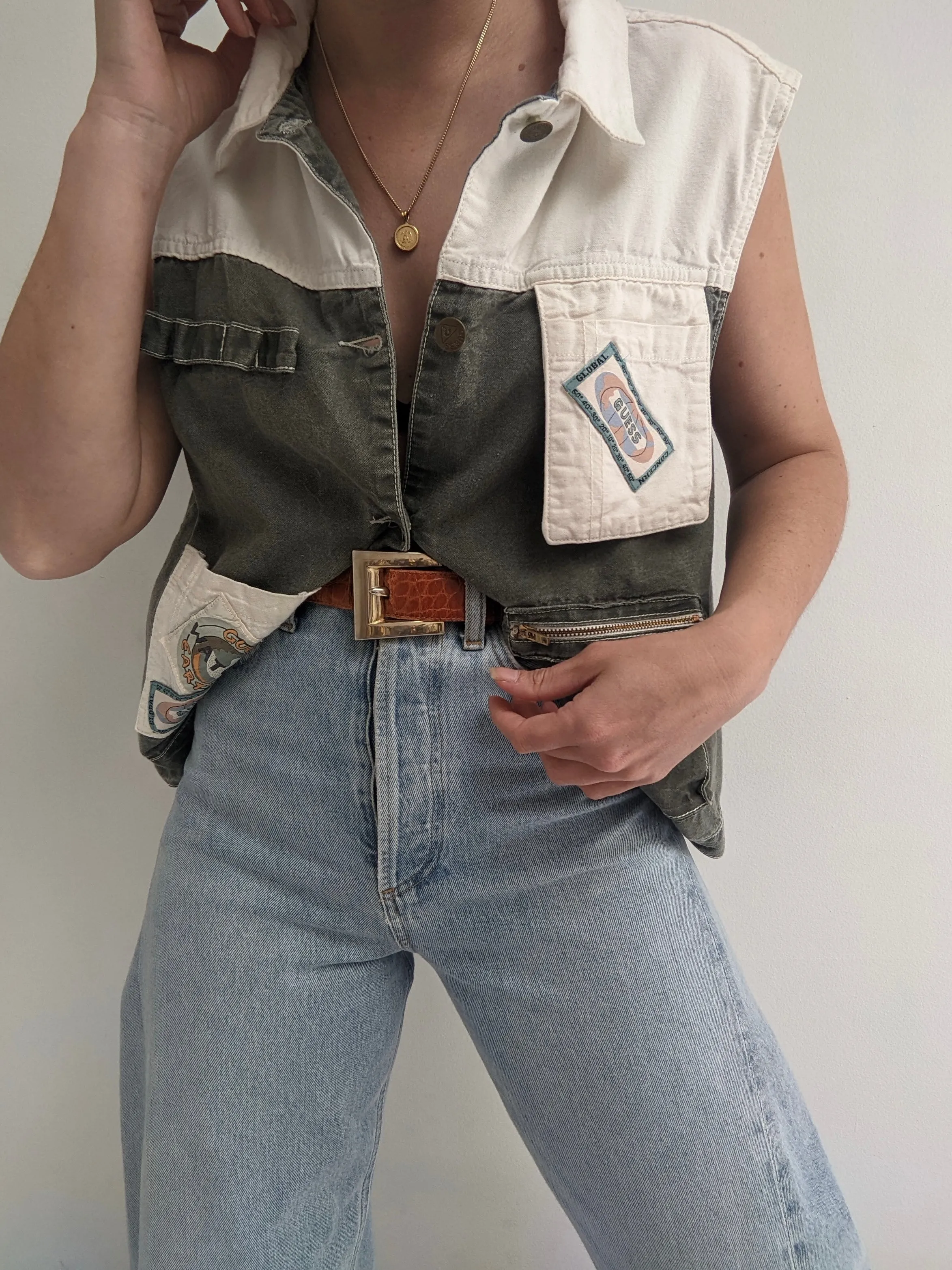 Amazing Vintage Guess Earth Watch Vest