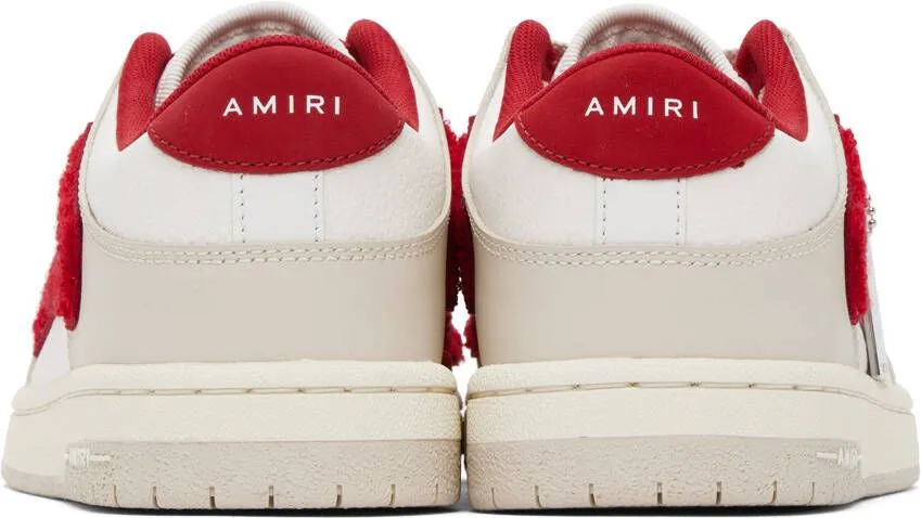 AMIRI Red & White Skel Top Low Sneakers