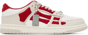 AMIRI Red & White Skel Top Low Sneakers