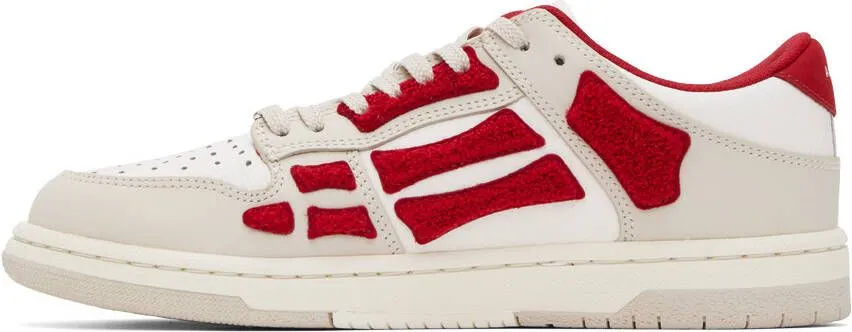 AMIRI Red & White Skel Top Low Sneakers