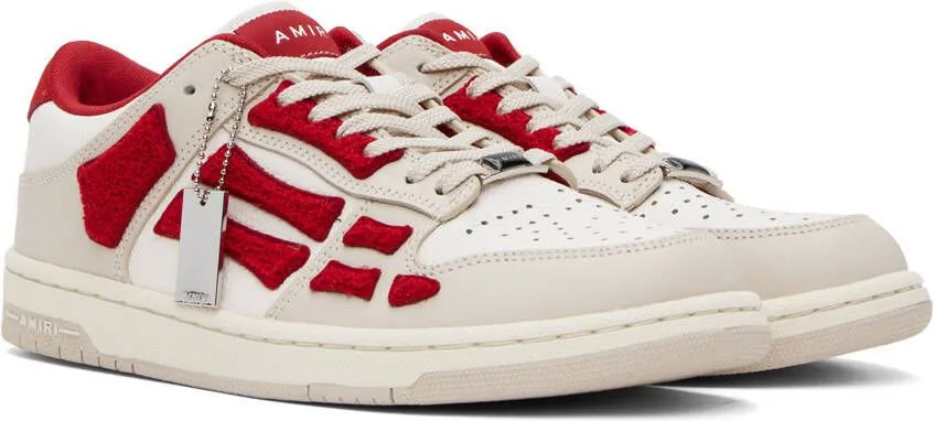 AMIRI Red & White Skel Top Low Sneakers