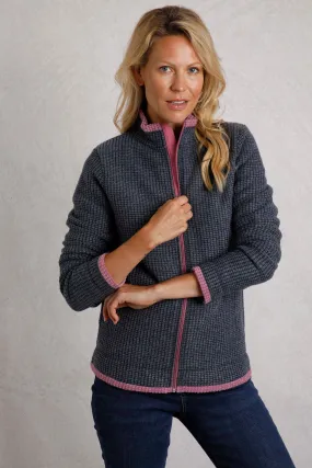 Ariana Eco Full Zip Grid Fleece Navy