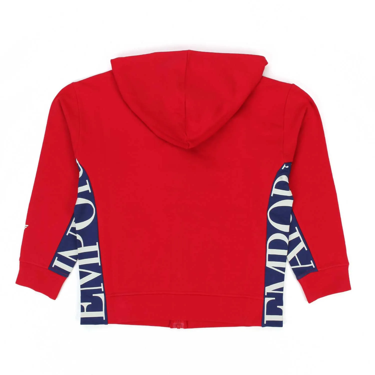 Armani Junior Red Zip Up Hoodie For Boy 01