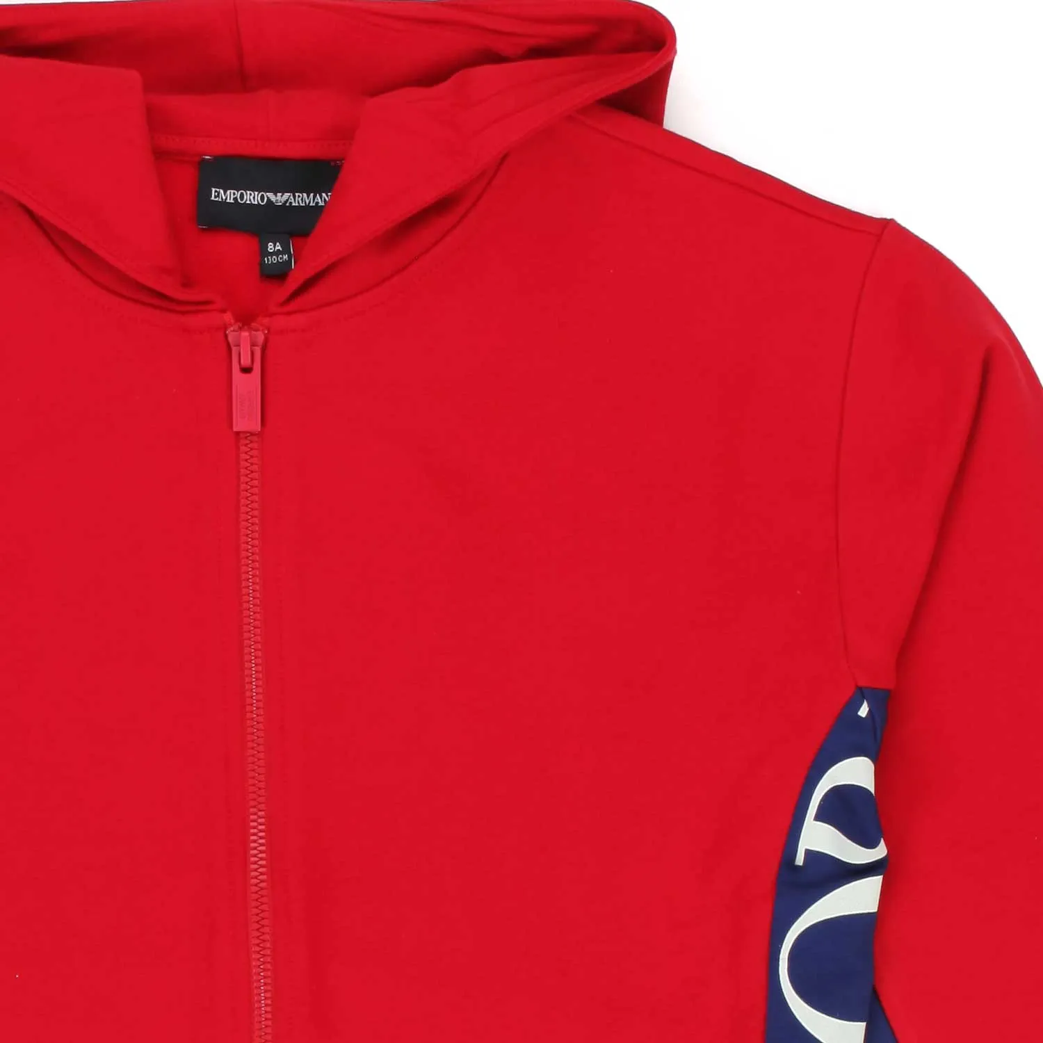 Armani Junior Red Zip Up Hoodie For Boy 01