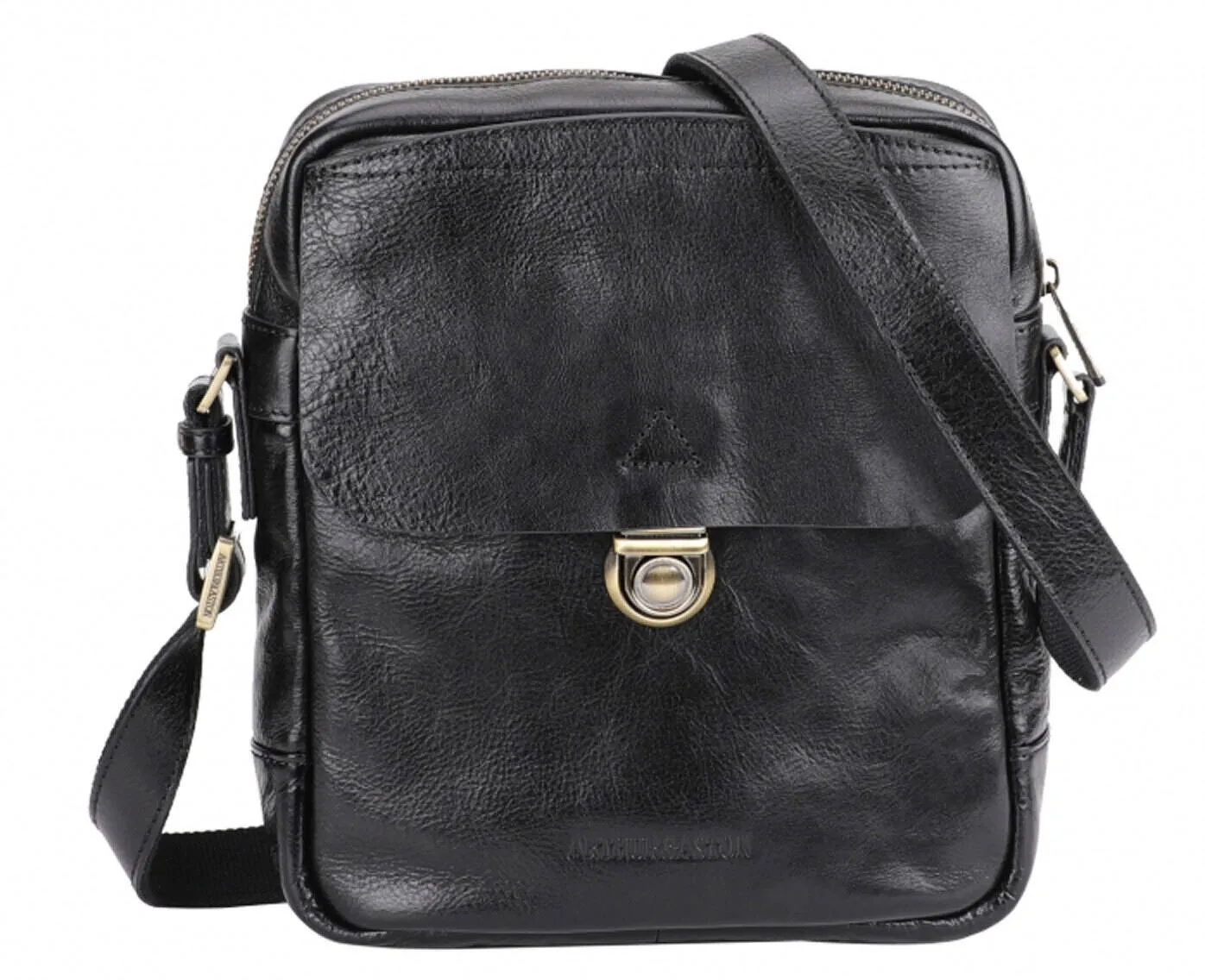 Arthur and Aston black leather cross bag \2318-06\