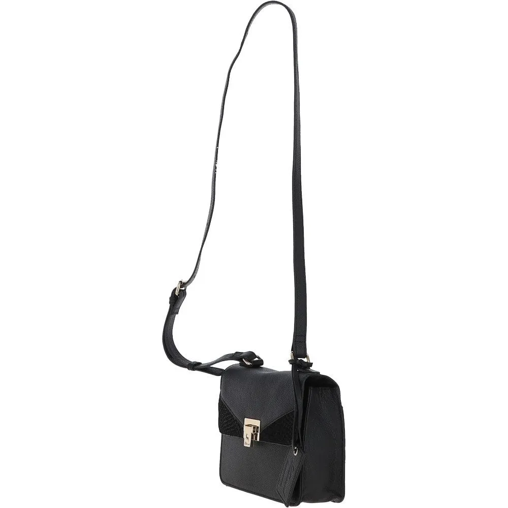 Ashwood Leather and Suede Small Cross Body Bag Black: 62955