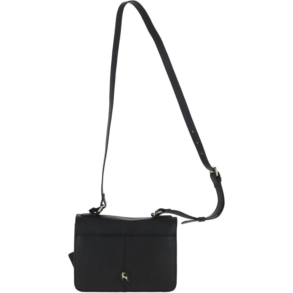 Ashwood Leather and Suede Small Cross Body Bag Black: 62955