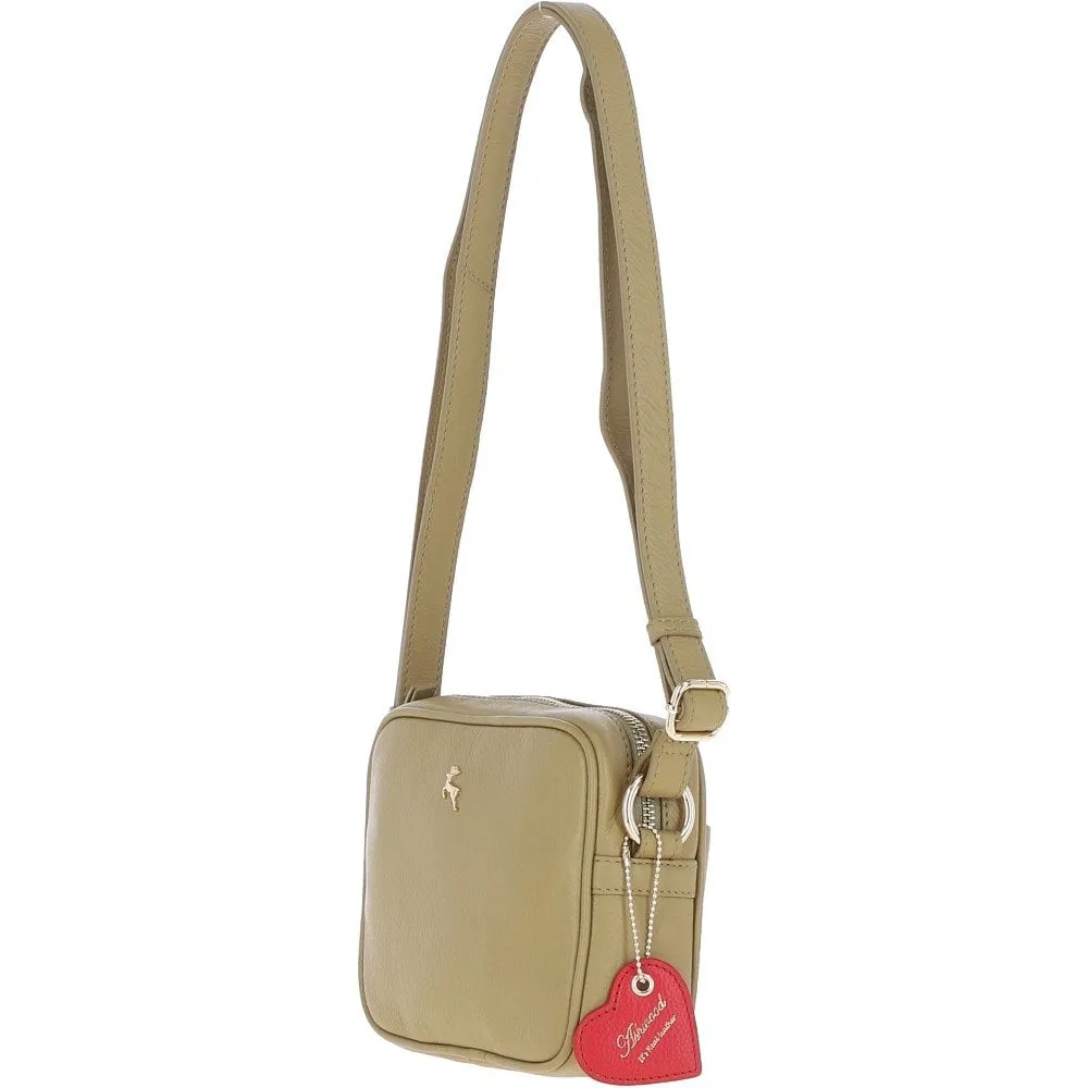 Ashwood Zip Top Leather Cross Body Bag Fennel Seed: 63594