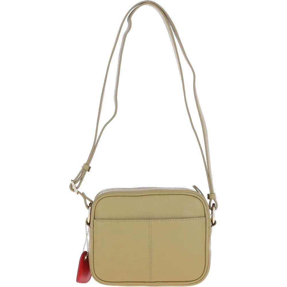 Ashwood Zip Top Leather Cross Body Bag Fennel Seed: 63594