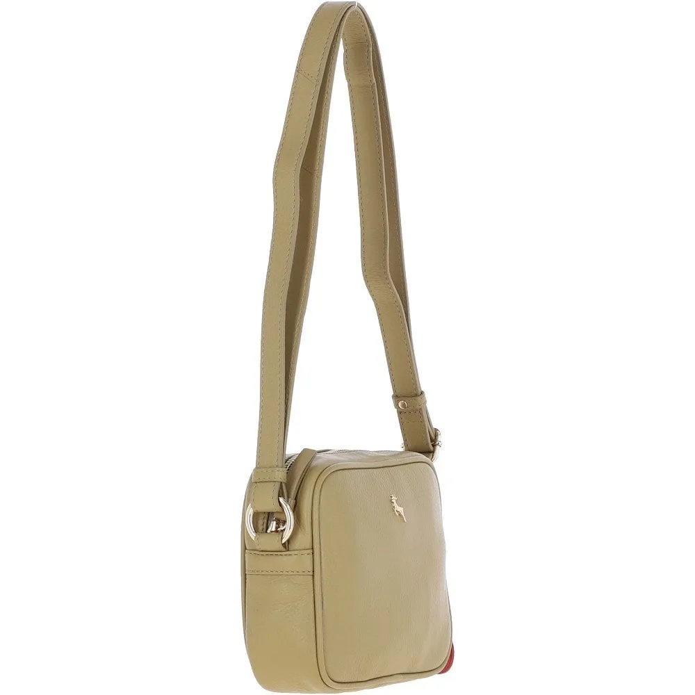 Ashwood Zip Top Leather Cross Body Bag Fennel Seed: 63594