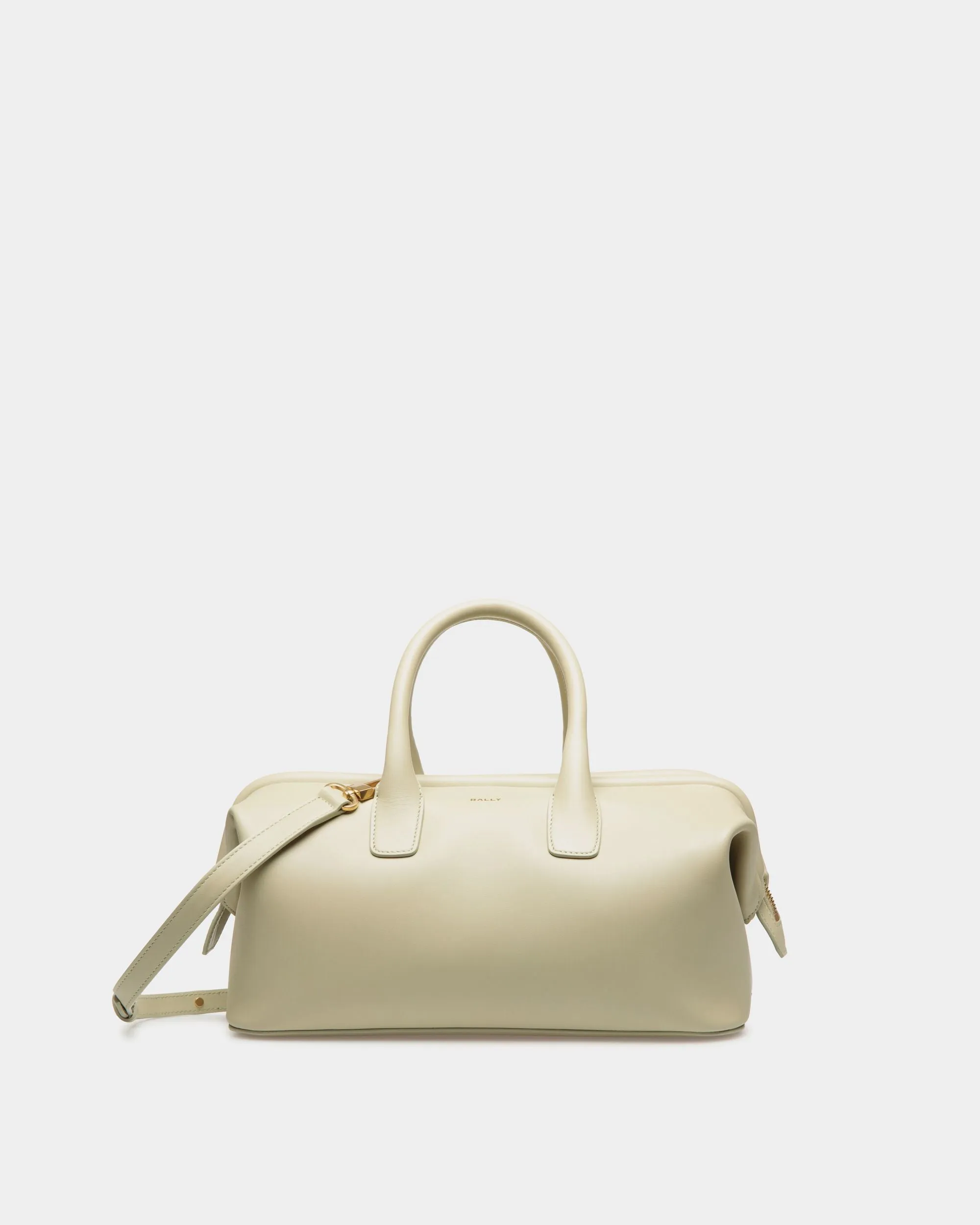 Belle Small Top Handle Bag In Light Green Leather 