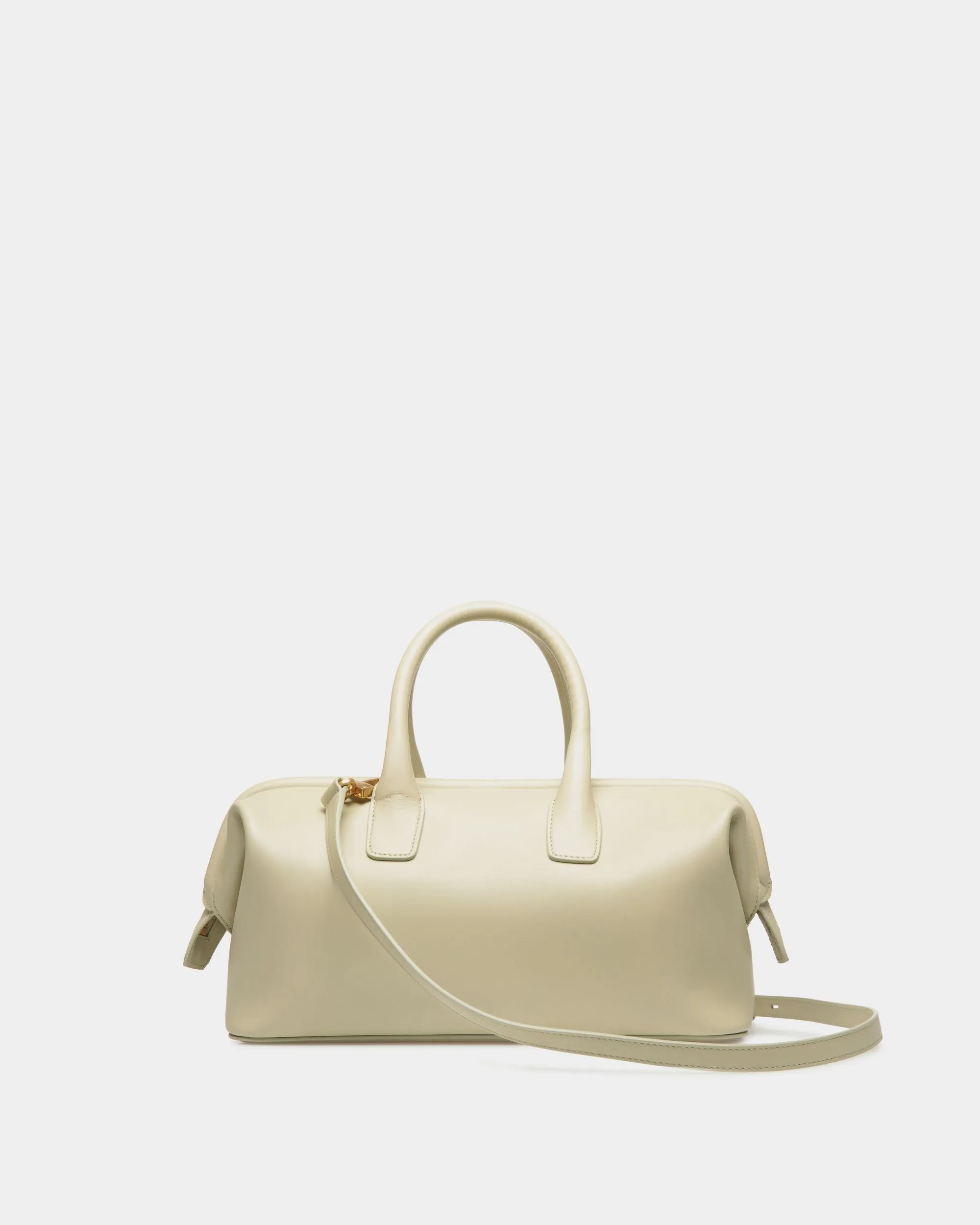 Belle Small Top Handle Bag In Light Green Leather 