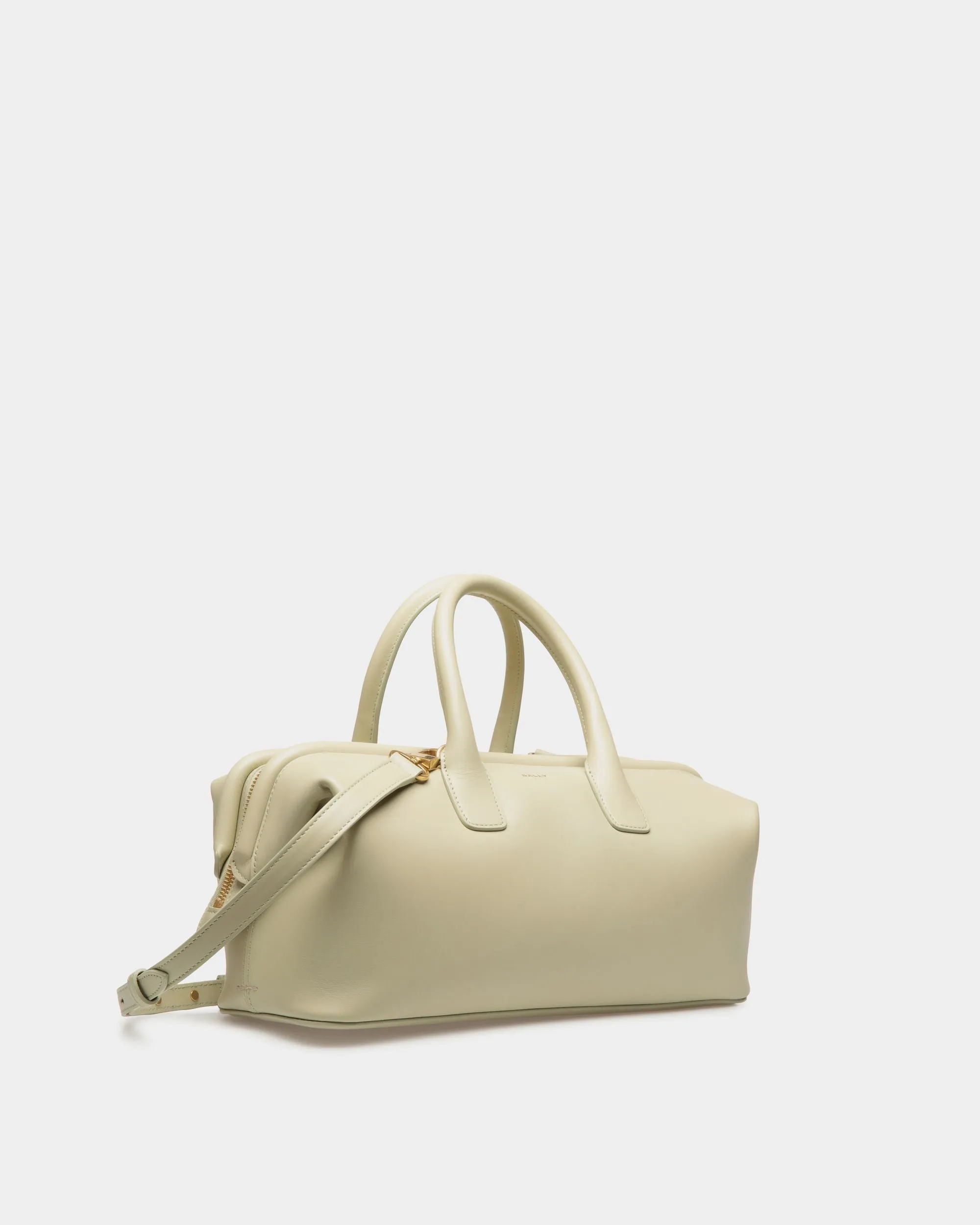 Belle Small Top Handle Bag In Light Green Leather 