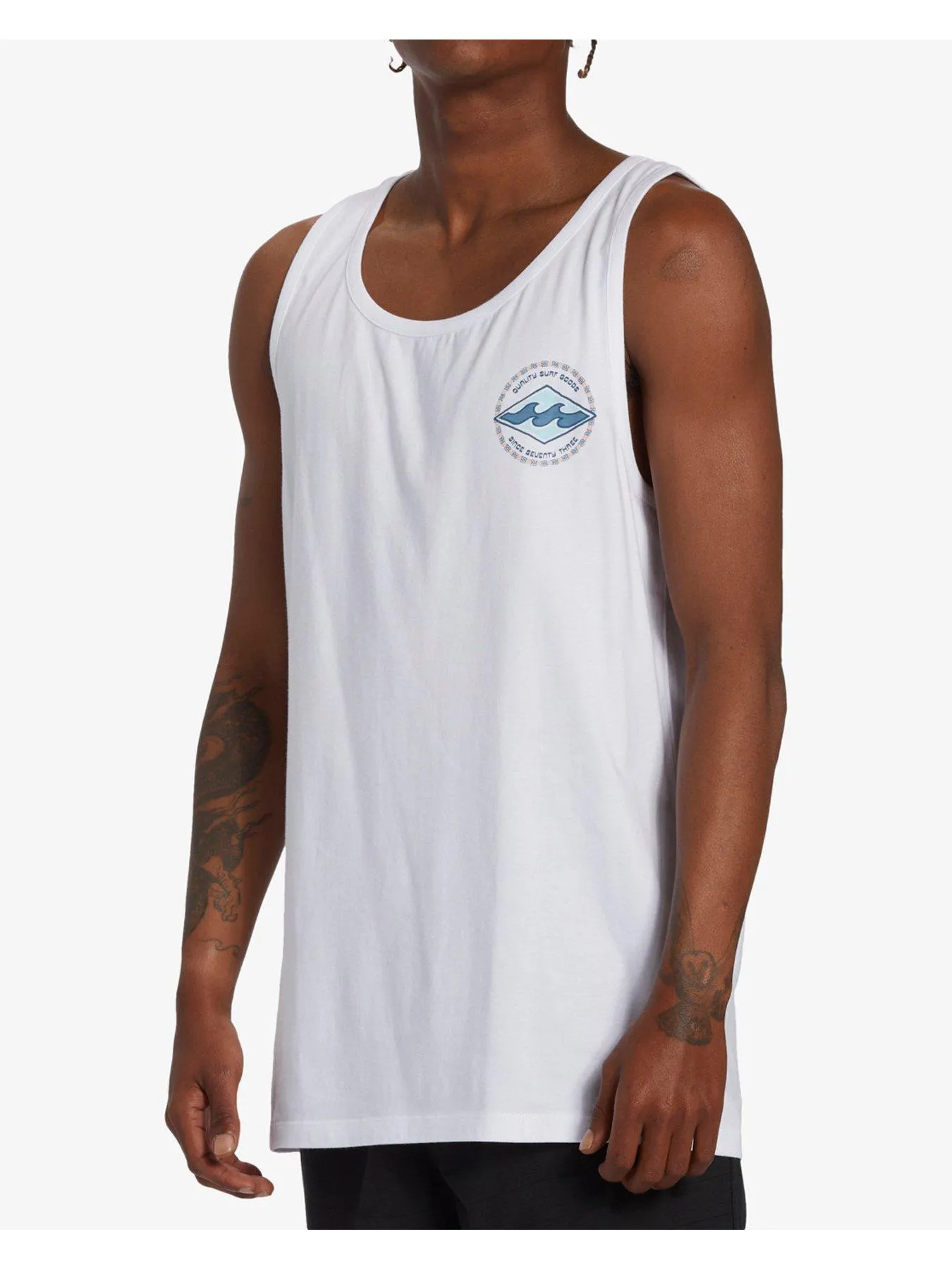 Billabong Mens Rotor Diamond Graphic Vest Top - White