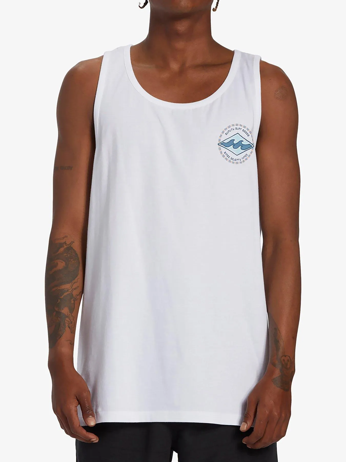 Billabong Mens Rotor Diamond Graphic Vest Top - White