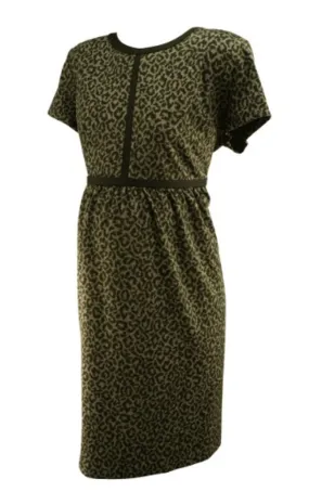 Black Gray Animal Print Loft Maternity Thick Maternal Maternity Dress (Like New - Size 16M)