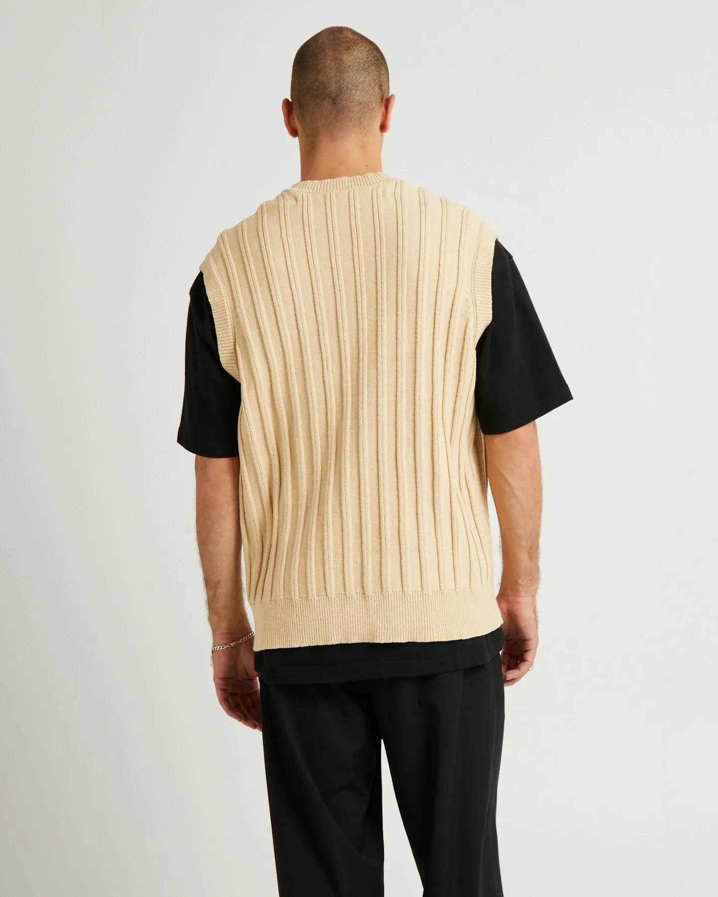 Black Noise White Rain Lambert Knit Vest - Tan | SurfStitch