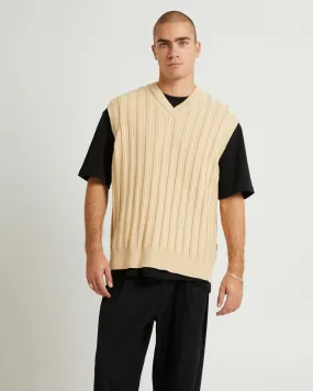 Black Noise White Rain Lambert Knit Vest - Tan | SurfStitch