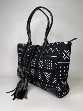 Black Nurses Bag with Leather Tessel