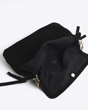 Black slouchy suede shoulder bag