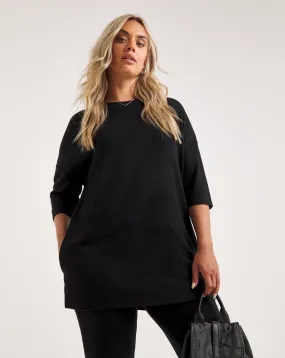 Black Soft Touch Side Pocket Tunic | Simply Be