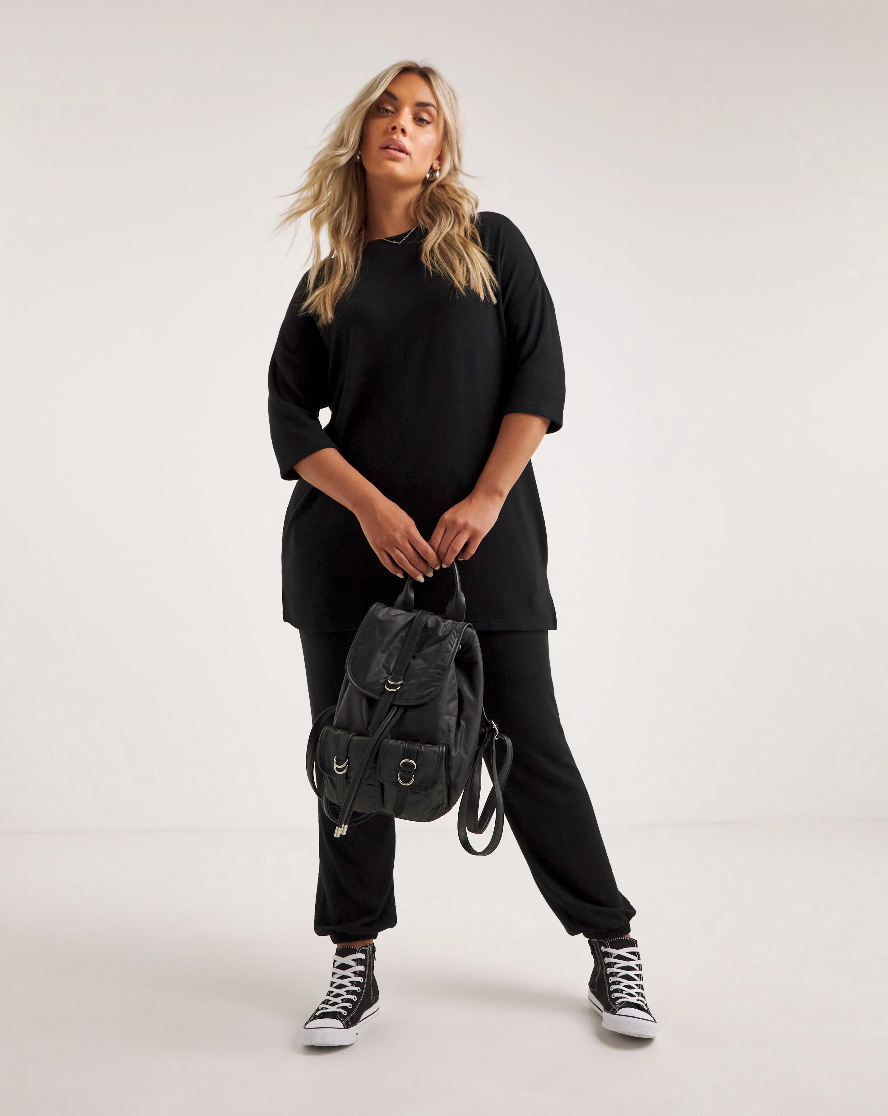 Black Soft Touch Side Pocket Tunic | Simply Be