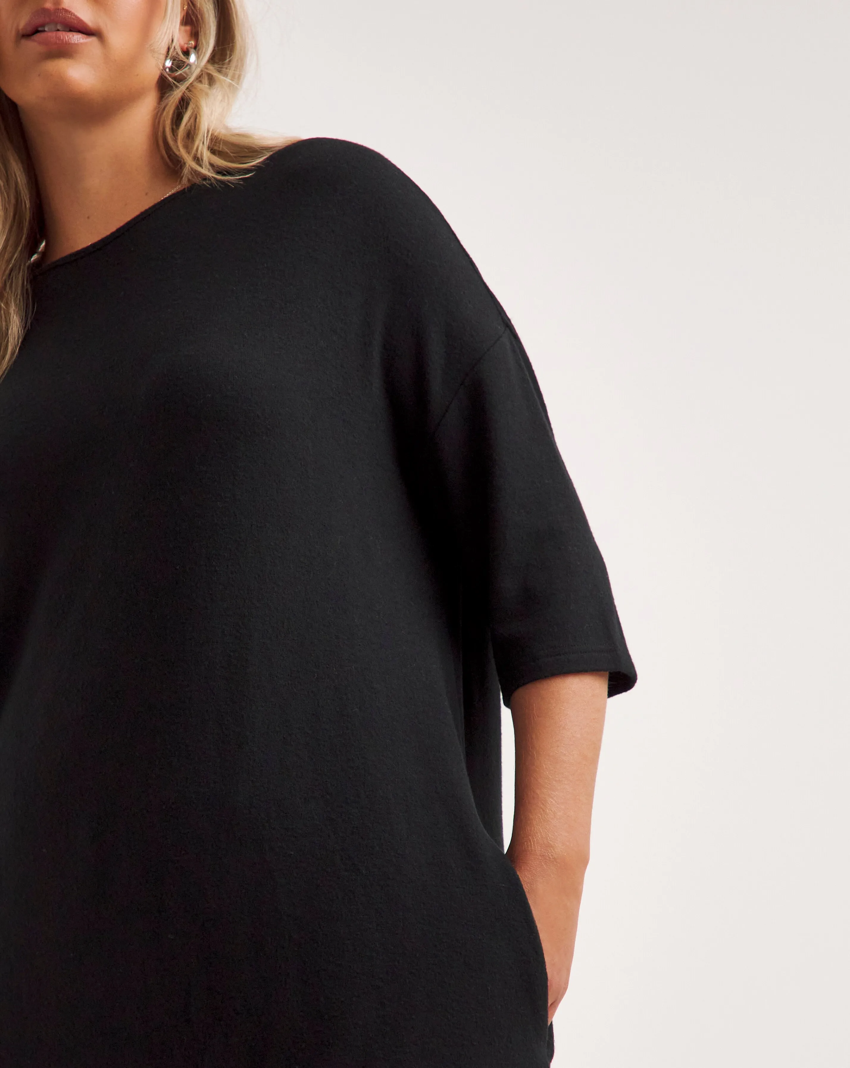 Black Soft Touch Side Pocket Tunic | Simply Be