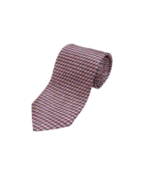 Blue, Pink And Ivory Geometric Cube Silk Necktie | He Spoke Style