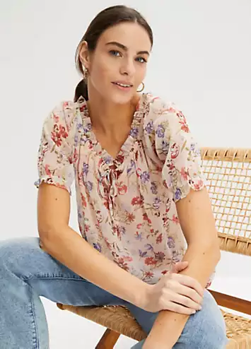 bonprix Floral Short Sleeve Tunic | Grattan