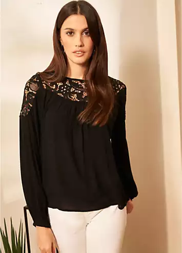 bonprix Lace Yoke Tunic | Grattan