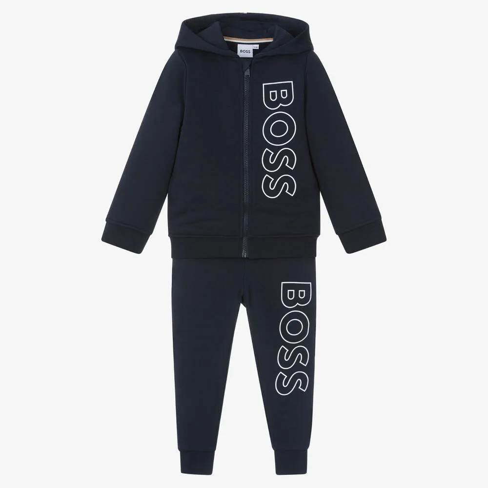 Boys Blue Hooded Tracksuit