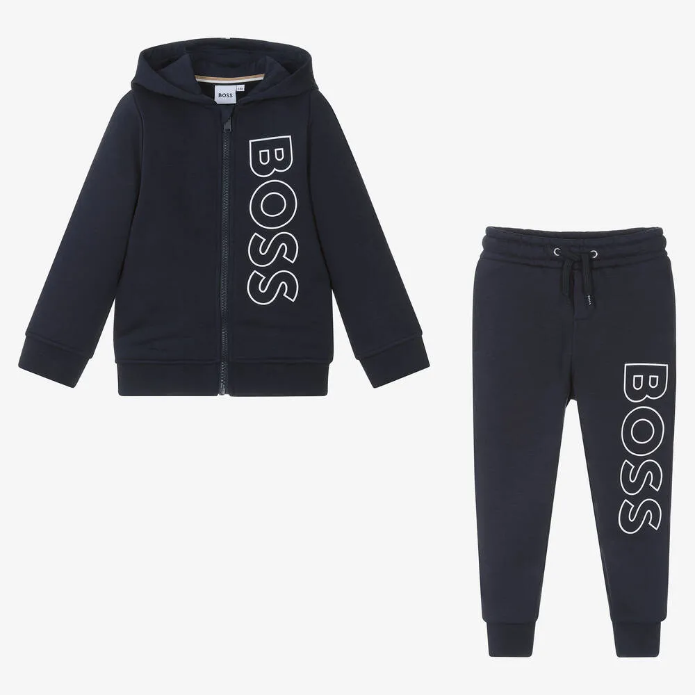 Boys Blue Hooded Tracksuit