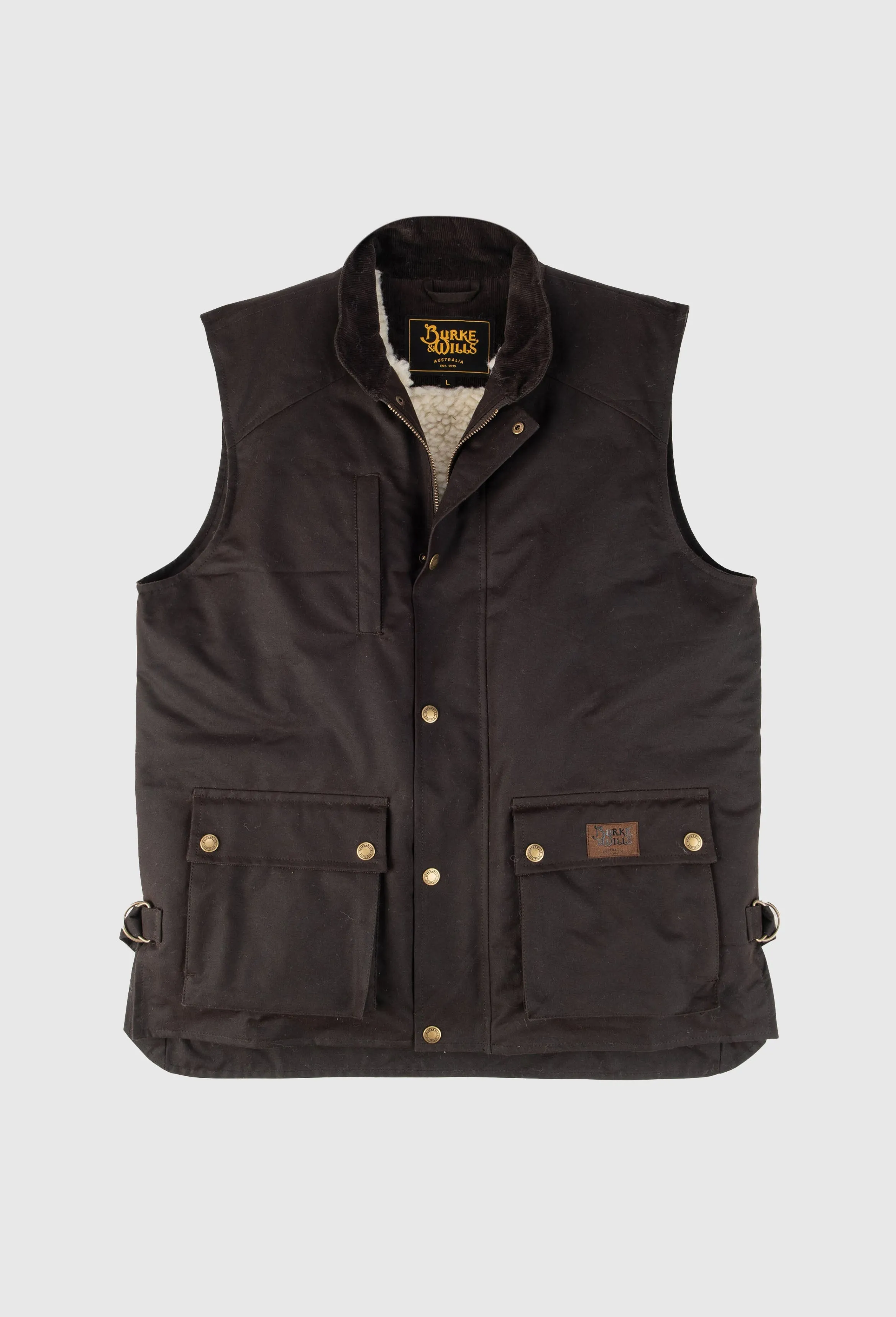 BURKE & WILLS MENS DERWENT VEST (BROWN)