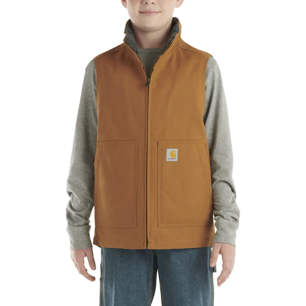 Carhartt Boys Canvas Lined Vest | Brown | Western Wear