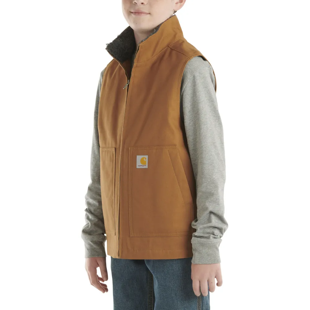 Carhartt Boys Canvas Lined Vest | Brown | Western Wear