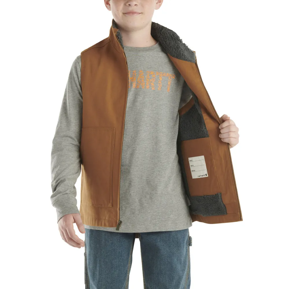 Carhartt Boys Canvas Lined Vest | Brown | Western Wear