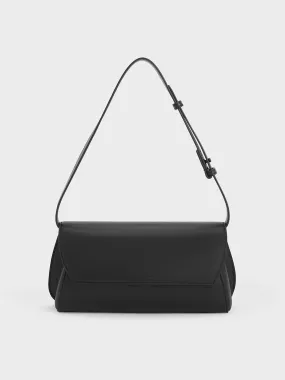 Cassiopeia Front Flap Shoulder Bag - Black