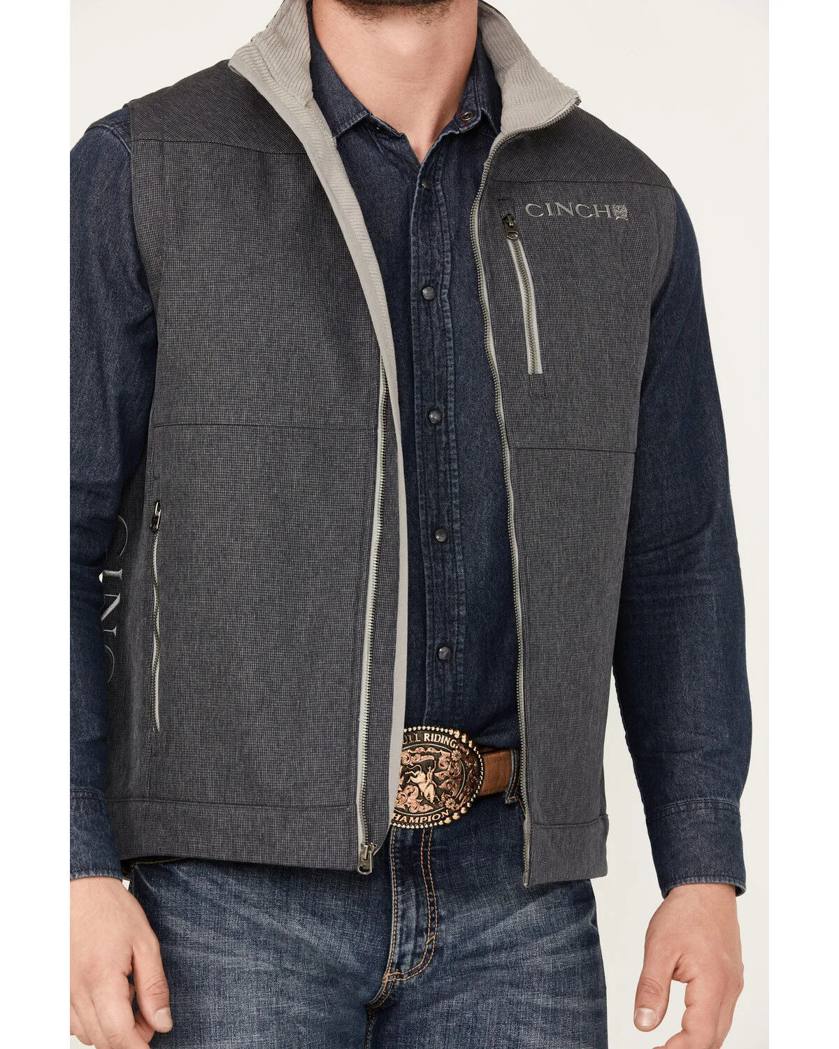 Cinch Men's Textured Bonded Concealed Carry Zip Vest