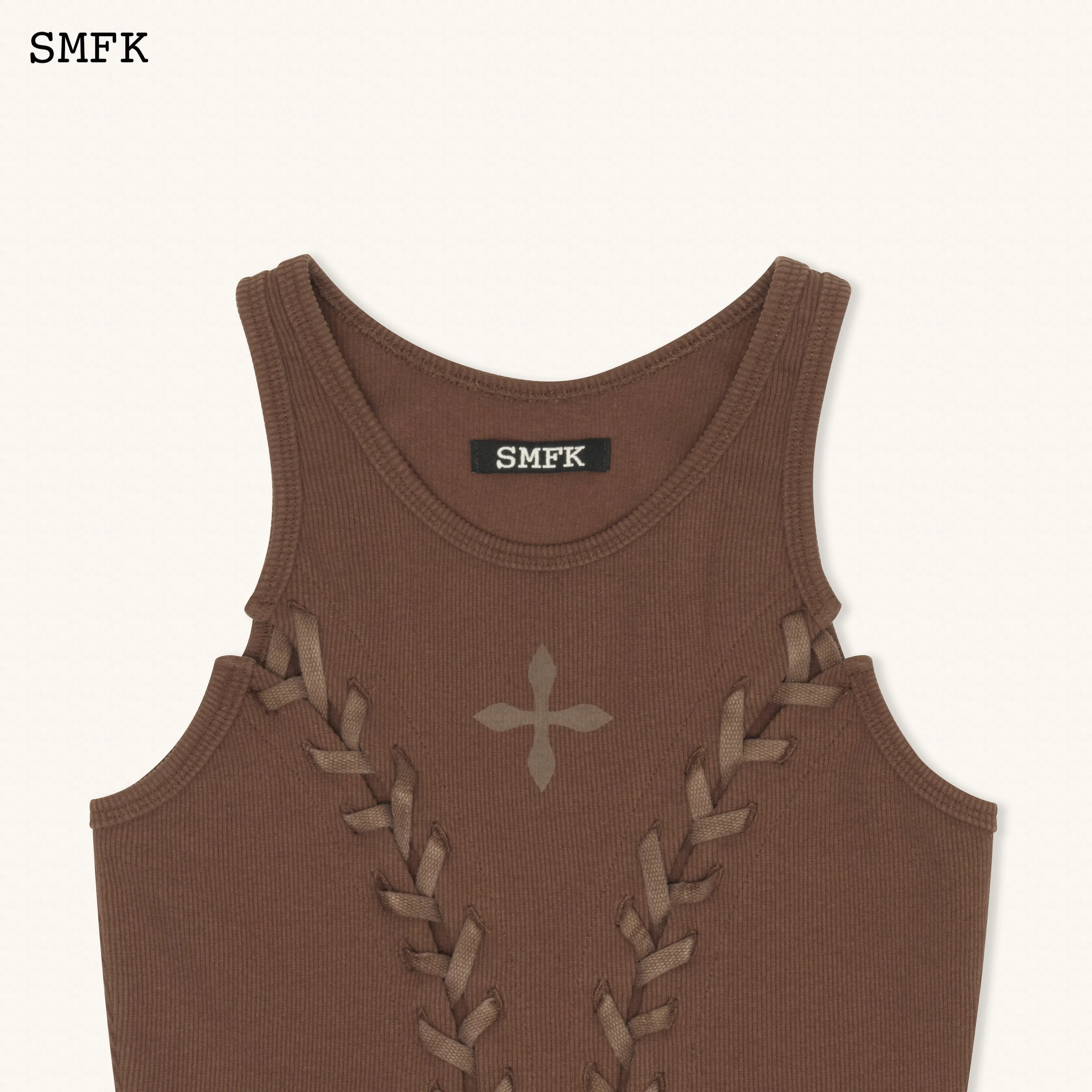 Compass Baseball Deconstruct Vest Top In Brown-