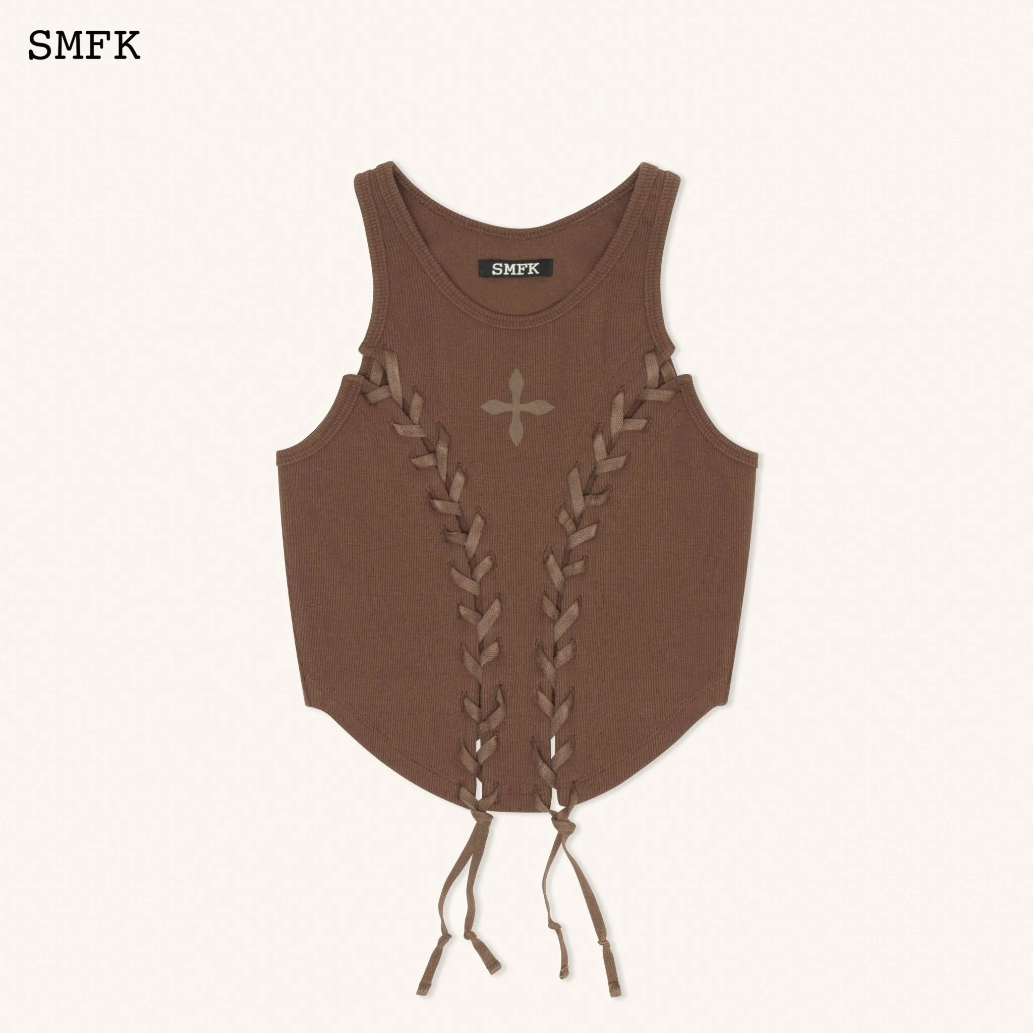 Compass Baseball Deconstruct Vest Top In Brown-