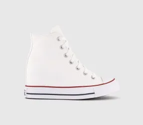 Converse Chuck Taylor All Star Wedge Trainers White Red Navy