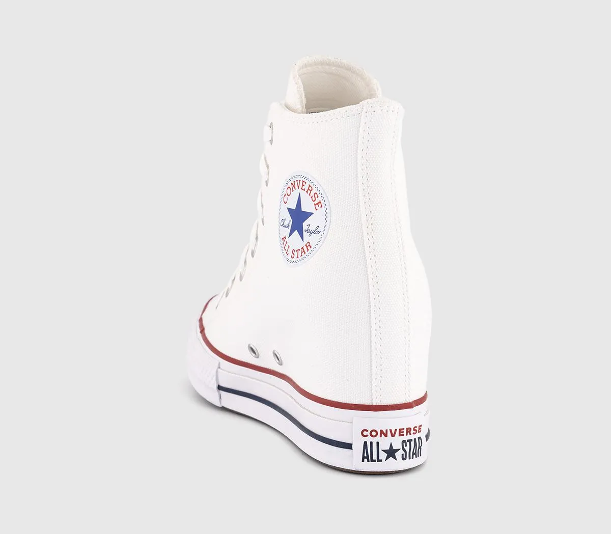 Converse Chuck Taylor All Star Wedge Trainers White Red Navy