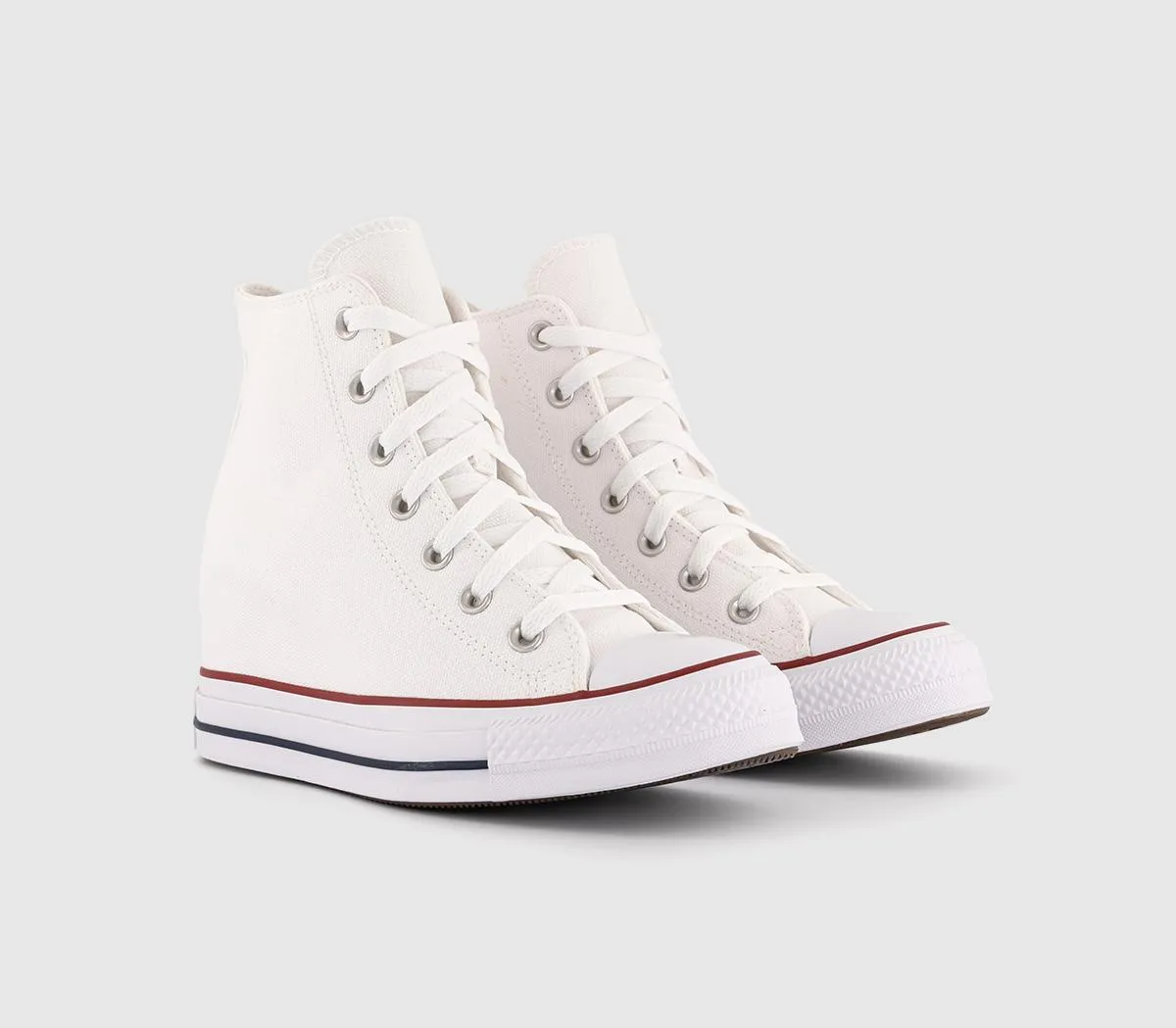 Converse Chuck Taylor All Star Wedge Trainers White Red Navy