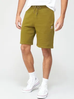 Converse Embroidered Star Chevron Shorts - Moss Green