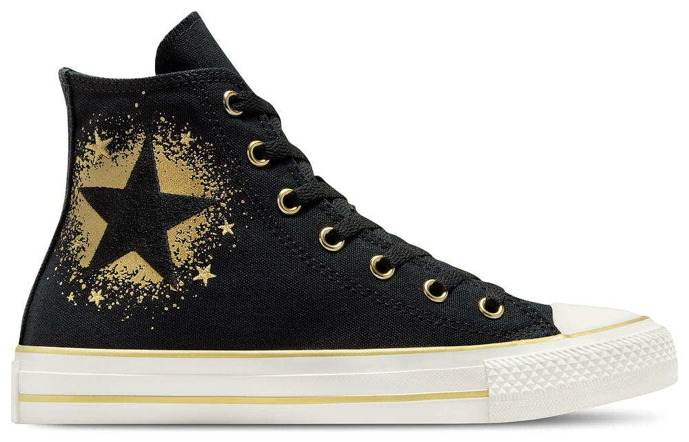 Converse Girls Chuck Taylor All Star Hi - Girls' Grade School Basketball Shoes Black/Gold/White